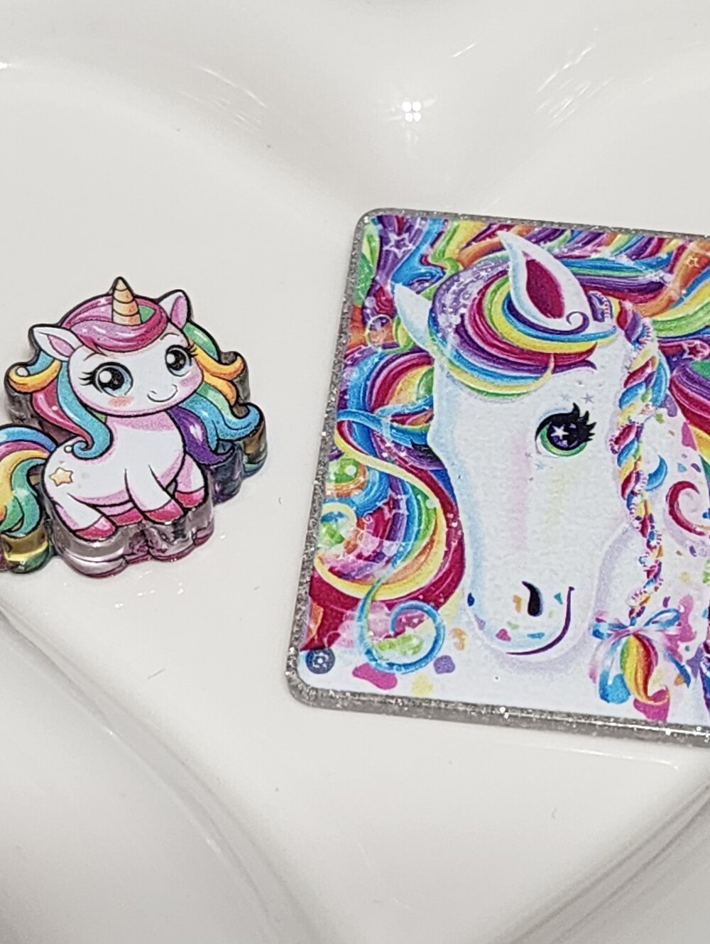 Unicorn Lis Fr Flatback Focal Bead Badge Keychain Crafts Beaded Pen Magnet Clip